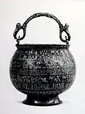 Bobrinski Bucket, a bronze cauldron decorated with human figures. From 1163 CE, Herat, Afghanistan. (Hermitage Museum)[187]