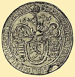 A seal depicting a coat-of-arms