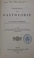 Title page to volumes I and II of Vorlesungen über Gastheorie (1896-1898)