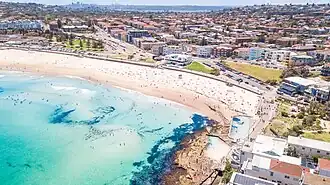 Aerial view of Bondi Beach