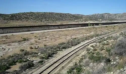 Portion of border near Jacumba, California, in 2009 with enhanced security