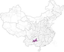 Map of the Bouyei (0.25%).