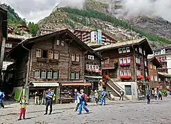 Tourists strolling the streets of Zermatt
