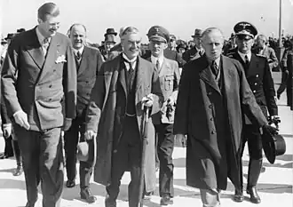 British prime minister Neville Chamberlain and German foreign minister Joachim von Ribbentrop, 1938