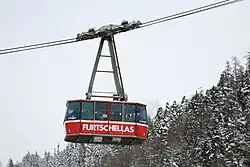 An aerial tram in Engadin, Switzerland