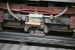 Third rail contact shoe of CTA Chicago "L" car