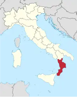 Location of Calabria