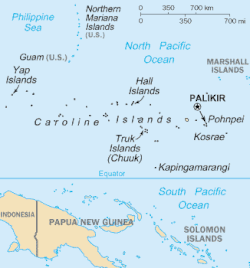 Map of Caroline Islands