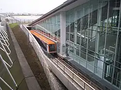 Rail service at Terminal 2 of Charles de Gaulle Airport in France