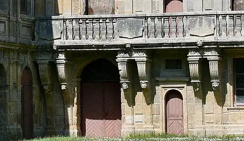 Renaissance combination of Doric pilasters and corbels of the Château du Pailly&nbsp;[fr], Le Pailly, France, 1563–1573