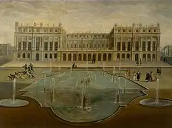 The eastern facade of the palace before the construction of the Hall of Mirrors, 1675
