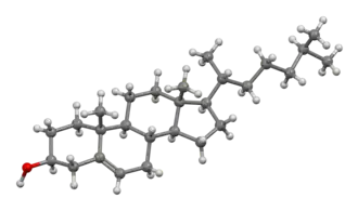 Ball-and-stick model of cholesterol