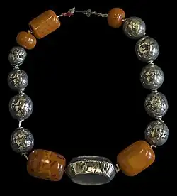 Amber and silver necklace