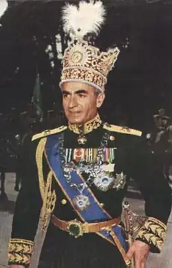 The newly crowned Shah with his Pahlavi Crown