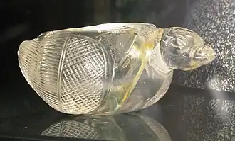 Room 33 – A hamsa sacred goose vessel made of crystal from Stupa 32, Taxila, Pakistan, 1st century AD