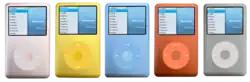 Examples of iPod Classic units with aftermarket parts installed.