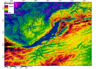 A digital elevation model of the Lake Baikal region, NOAA 2006