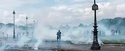 Tear gas during the repression of the protest against the El Khomri law (labour law) in Paris, France, 2016.