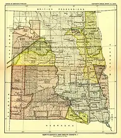 North Dakota and South Dakota map 1 (of 3) from Indian Land Cessions in the United States (1898)