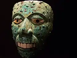 Room 27 – Turquoise Mosaic Mask, Mixtec-Aztec, Mexico, 1400–1500 AD