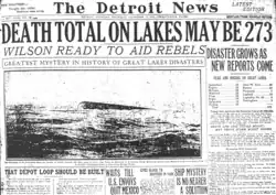 The front page of a newspaper with the headline "Death Toll on Lakes May Be 273"