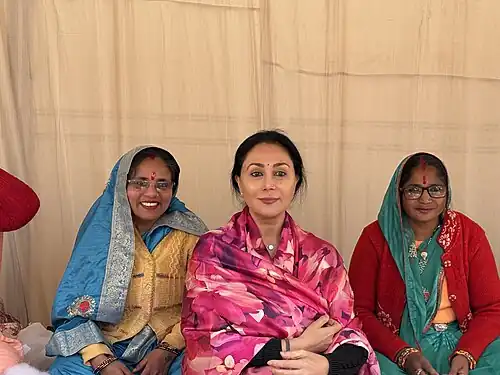 Princess Diya Kumari, with artisans during a workshop at the palace, January 2026