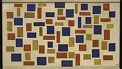 Theo van Doesburg, Composition XI, oil on canvas, 57 × 101&nbsp;cm 1918