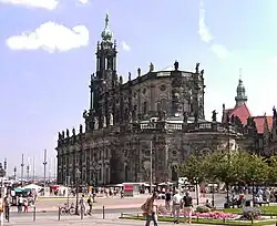 Dresden Cathedral in Dresden, Germany, a Baroque-style building constructed between 1739 and 1755.