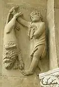 Late 12th-century romanesque relief by Benedetto Antelami on the right portal of Fidenza Cathedral