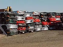 A range of scrapped EV1 cars