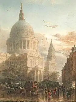 St Paul's Cathedral (painted by Edward Goodall in 1850) was completed in 1710.