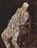 Egon Schiele Portrait of an Old Man, oil with wax and charcoal on canvas, 141 x 110.8&nbsp;cm 1916