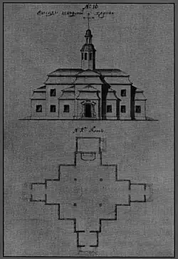 Elisabet Church, Hamina, "double cross plan", 1748–51, destroyed 1821.