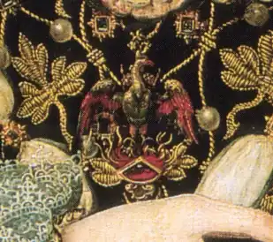 Detail: Embroidery of the phoenix