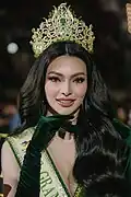The fifth edition of the golden crown, as worn by Miss Grand International 2025, Emma Tiglao