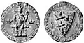Seal of Eric VI Menved (reigned 1286–1319). The two eagles are references to his mother, Agnes of Brandenburg.