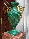 Vase in malachite in the Hermitage Museum, St. Petersburg