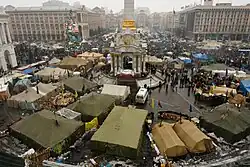 The protest camp in Kyiv