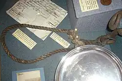 Hanging noose used at public executions outside Lancaster Castle, c. 1820s–1830s.