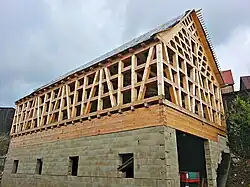 Fachwerk (timber framing) under construction in 2013, Tirschenreuth