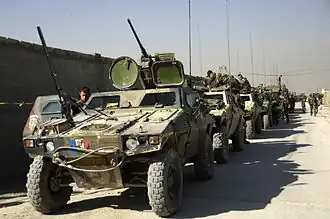 Column of VBLs in Afghanistan