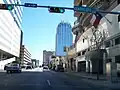 Street view from the corner of 5th Street and Guadalupe Avenue