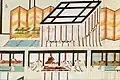 Michōdai (御帳台) baldachin installed as the throne of the emperor.