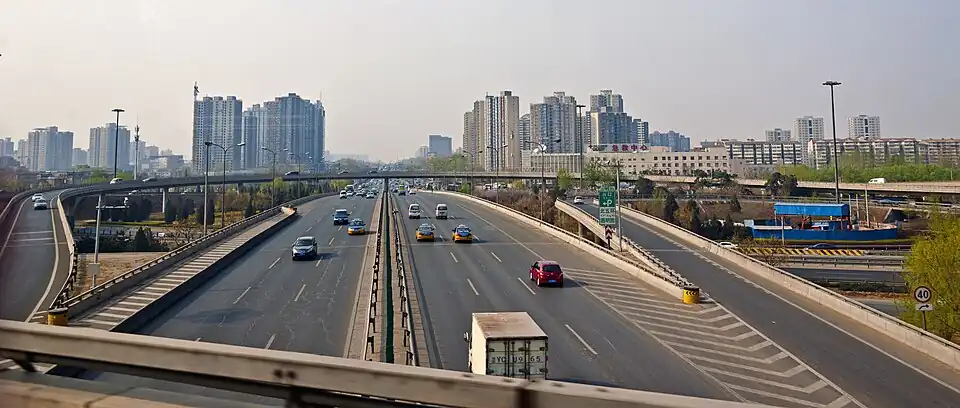 G6 expressway at the interchange with the Fifth Ring Road in northern Beijing