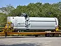 GSLV F-14 Cryogenic stage being transported prior to vehicle integration