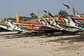 Senegalese fishing boats seen in the Gambian coasts.