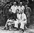 Ghirshman's team in Sialk in 1934; seated from R to L: Roman Ghirshman, Tania Ghirshman, and Dr. Contenau