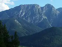 Giewont called "Sleeping Knight" (1,895 metres or 6,217 feet)