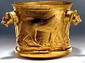 An Achaemenid golden bowl with lioness imagery, Mazandaran, National Museum of Iran