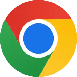 The Google Chrome logo, a blue circle surrounded by a thicker band that contains three colored segments. The outer band is red, yellow, and green.